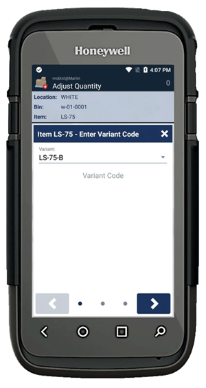 2.adjust quantity in mobile wms 2 bc nav