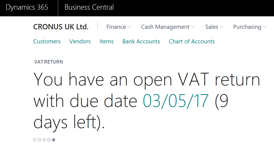  Dynamics 365 Business Central Making Tax Digital VAT Return