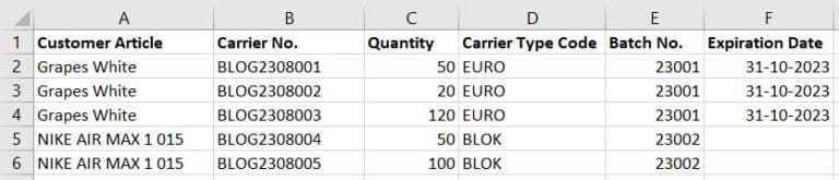 steps to import Excel files into 3PL Dynamics