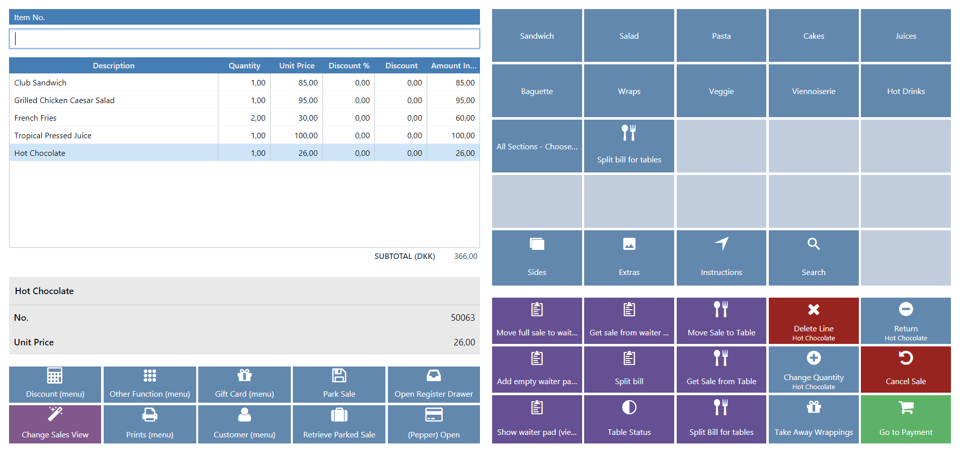 NP Entertainment Point-of-sale user interface