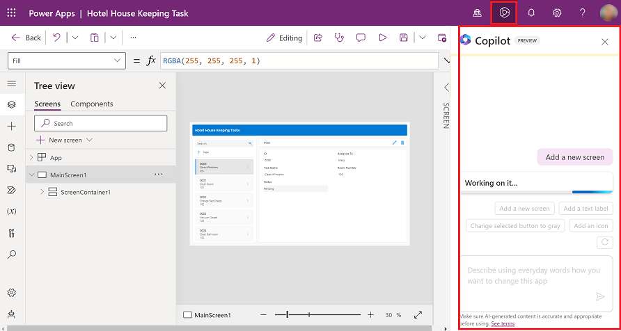 PowerApps-Copilot-Edit Your App with Copilot