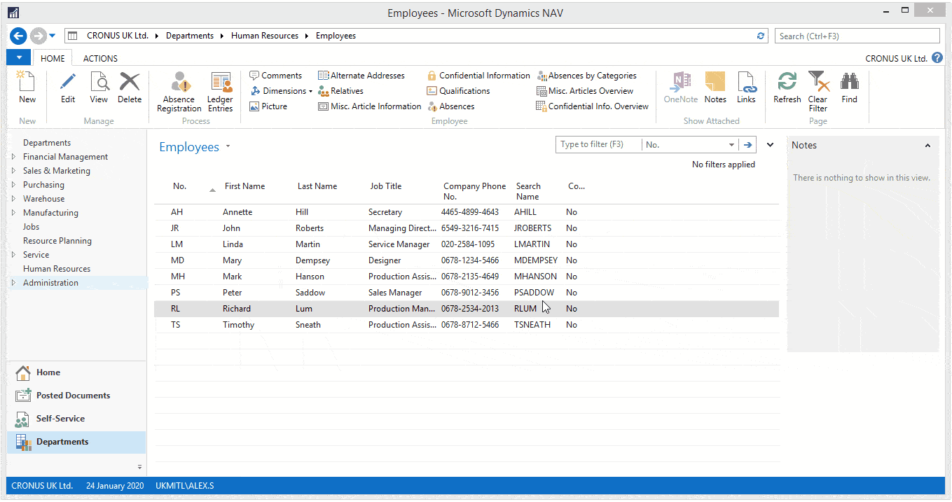 navigation to payment journals