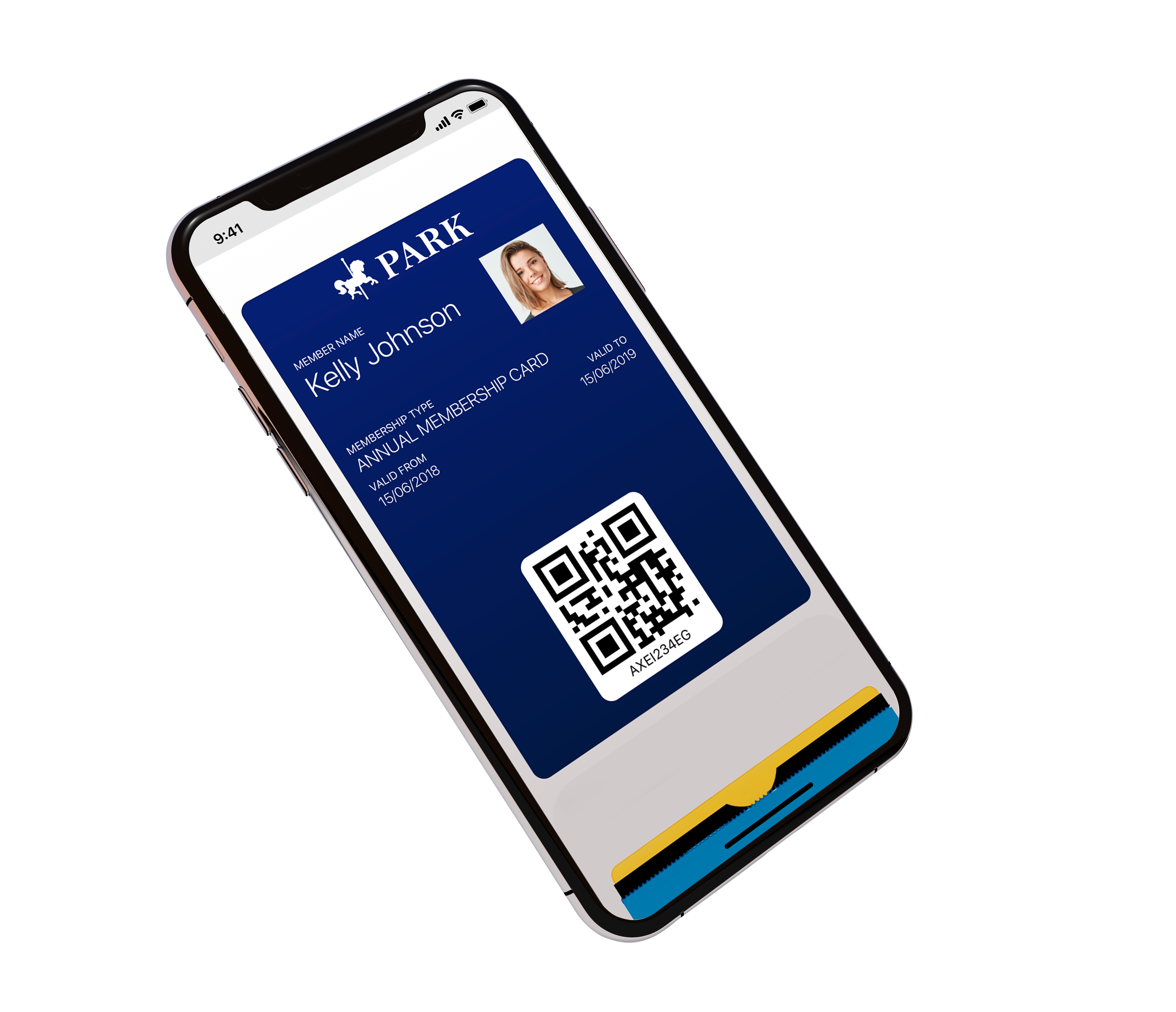 Membership card displayed in digital mobile wallet