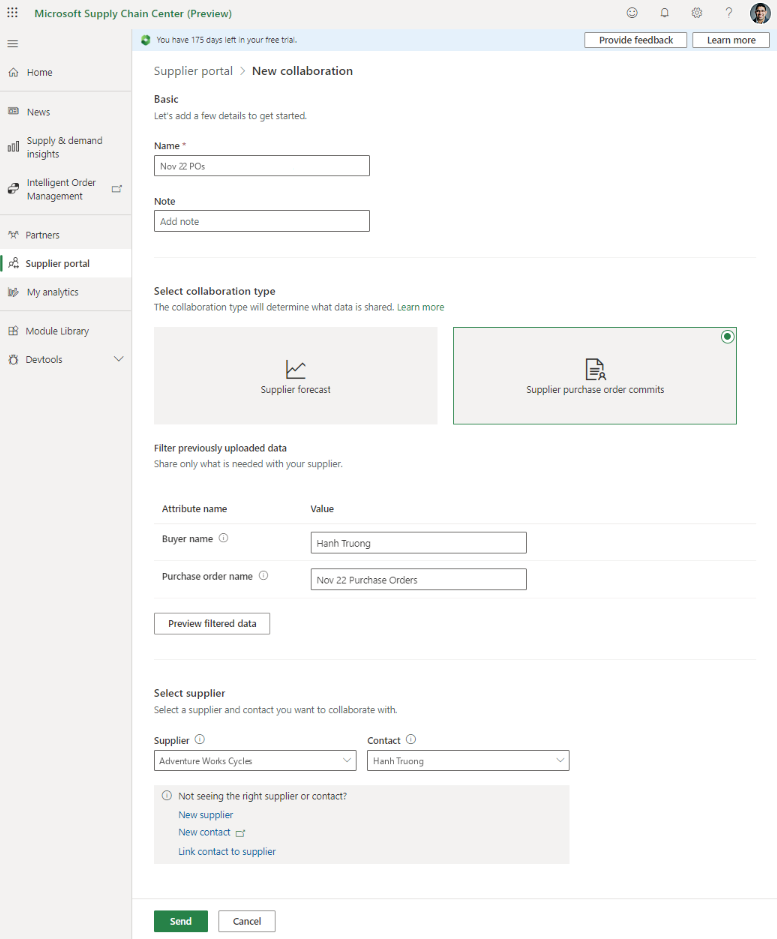 supplier portal new collaboration